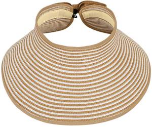lot 12396 image: Simplicity Womens Wide Brim Straw Sun Hat BeigeWhite