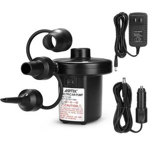 lot 12408 image: AGPTEK Electric Air Pump 110V AC & 12V DC Inflator Deflator