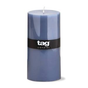 lot 12418 image: tag Color Studio 3x6 Pillar Candle Blue Denim