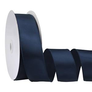 lot 12419 image: Simplegoal Navy Blue Satin Wired Ribbon 1.5 x 25 Yards