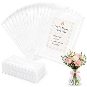 lot 12425 image: NIYANGLE Flower Water Bags 50 Pc Clear PE