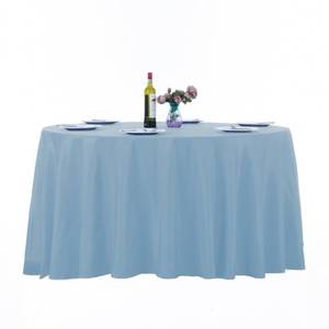 lot 13190 image: Ascoza 2pack 132 Inch Blue Mist Round Tablecloth in Washable Polyester Fabric for WeddingBanquetRestaurantParties