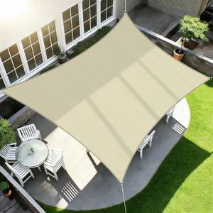 lot 13209 image: ECOOPTS 10x12 HDPE Sun Shade Sail Rectangle Canopy Shades for Outdoor Patio Pergola Cover Blockage 95% UV Resistant(Beige)