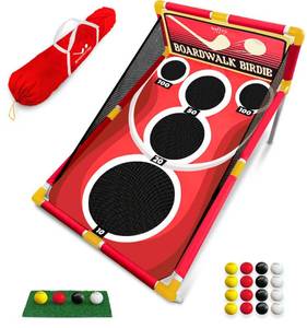 lot 13212 image: SWOOC Games - Boardwalk Birdie  Arcade Style Golf Game with Easy Setup & 10 Games Included  Cornhole Golf Chipping Game  Indoor & Outdoor Activities for Adults and Family  Backyard Fun