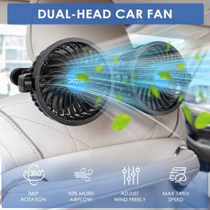 lot 13233 image: XOOL Electric Car Fans for Rear Seat Passenger Portable Fans Headrest 360 Degree Rotatable Backseat Car Fan 12V Cooling Air Fan with Stepless Speed Regulation for Vehicles, SUV, RV