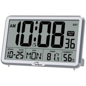 lot 14389 image: WallarGe Auto Set Digital Wall Clock Battery Operated, Auto DST
