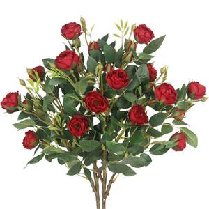 lot 14399 image: FRUNVS Artificial Flowers for Outdoors 2 Pcs Faux Roses for Outdoor Planters UV Resistant Red Fake Floral Bouquet Silk Flowers for Outside Front Door Garden Porch Patio Cemetery Yard Indoor Home Decor