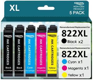 lot 14400 image: Remanufactured Replacement for Epson 822 822XL Ink Cartridges 822 XL Damaged
