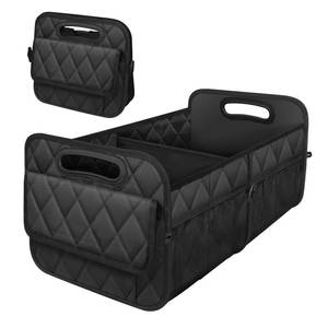 lot 14404 image: Deosk Car Trunk Organizer for SUV, Car Organizers and Storage with Reinforced Handles, Car Accessories for WomenMen 50LWaterproof Polyester Trunk Organizer, Black