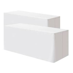 lot 19441 image: Hstbgdlk 2 Pack White Fitted Tablecloth for 6 Foot Rectangle Tables, Waterproof Polyester Table Cover, Table Skirt Alternative for Parties, Trade Show, Wedding, Fits 72 x 30 Folding Tables