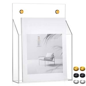 lot 19446 image: Feifeiya 1 Pcs Clear Acrylic File Holder Wall Mount, 12.6x9.5x2.4
