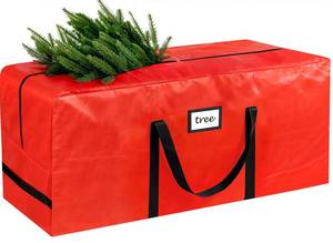 lot 19447 image: 7.5 ft Christmas Tree Storage Bag, Fits Artificial Xmas Holiday Tree-Red