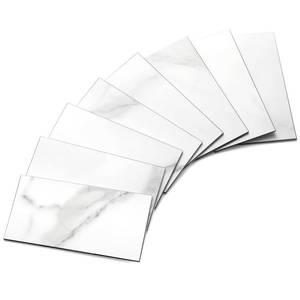 lot 19480 image: Yipscazo Peel and Stick backsplash 3 x 6 Inches 3D PVC Composite Wall Tile Stick on Backsplash Tile for Kitchen Bathroom, Laundry Room, Fireplace(Skin Marble White, 100 Pieces)