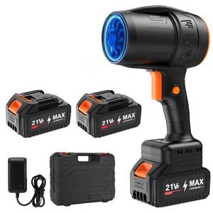 lot 19485 image: Mini Small Handheld Cordless Leaf Blower with 2�4.0Ah Batteries & Charger �� Portable Electric Rechargeable Blower, 500,000 RPM Turbo Jet High Power, Lightweight for Yard, Patio & Garage Cleaning