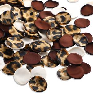 lot 20012 image: Rivvlive 300 Pcs Brown, Cream Cheetah Rose Petals Silk Flower