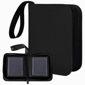 lot 20020 image: KMOPUYV 1 Pocket Toploader Binder 40 Pockets One Pocket Mini Trading Card Album,Diamond Leather Small Card Binder for 3x4 Rigid Top Loaders,Portable TCG Photocard Holder-Black
