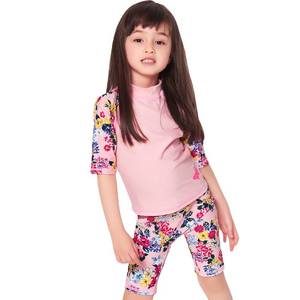 lot 20045 image: Julysand Toddler Girls Rash Guard Sets Pink Flowers Modest Swimwear Two Pieces Swimsuit UV Sun Protection Suit 12004-4T