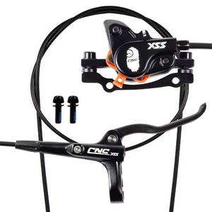 lot 20062 image: CNC MTB Hydraulic Disc Brake Set��Mountain Bike Hydraulic Disc Brakes Right Front 800mm Left Rear 1450mm Hydraulic Brake��Black