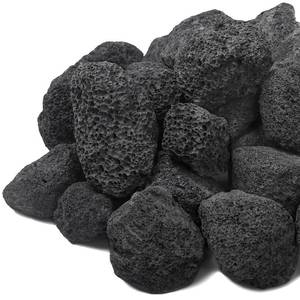lot 20063 image: Calofulston 2-4 Inch Black Lava Rock for Fire Pit, 10lb Large Lava Rock