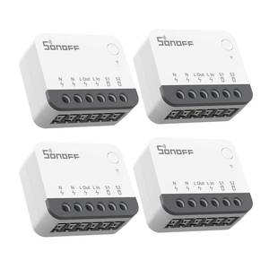 lot 20067 image: SONOFF Zigbee 3.0 Smart Relay Switch, Mini in-Wall Light Switch Module, Compatible with Alexa Google Home SmartThings, ZBMINIR2 4-Pack (Zigbee Hub & Neutral Wire Required)