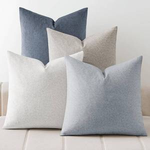 lot 20080 image: a moment Pack of 4 Couch Pillow Covers,Outdoor Waterproof Cushion Covers for Patio Furniture Garden Pet-Friendly Stain-Resistant Throw Pillow Cases 18x18 inch Blue