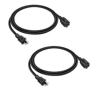 lot 20086 image: 2 Pack 3FT 16AWG SJTW Heavy Duty 3 Prong ETL Extension Cord Indoor Outdoor