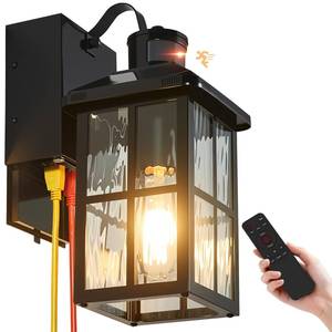 lot 20490 image: KiwiLusam Porch Lights with GFCI Outlet with Remote