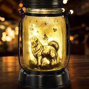 lot 20497 image: kyoryuger Great Pyrenees Gifts for WomenMen Great Pyrenees Dog Solar Lanterns Mom Birthday Dog Lovers Lantern Pet Loss Pet Memorial Lights Solar Garden Decor Yard, Patio,Backyard,Porch Torches Light