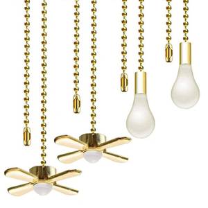 lot 20499 image: Ceiling Fan Pull Chain Fan Pulls 4PCS Light Fan Pattern Pull Chain Extension Fan Decorative 12 Inch Fan Pulls Set with Connector for Ceiling Fan Light,Living Room Bathroom Toilet Fan Ceiling Light