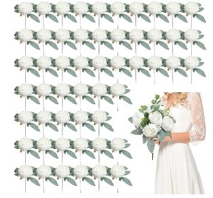 lot 19492 image: Scawim 50 Artificial Peonies White SM-MD50-BS