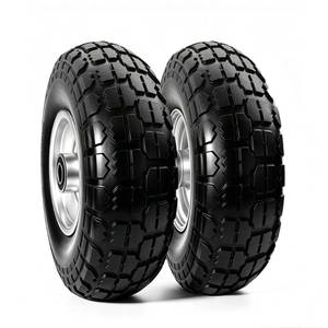 lot 1161 image: Atlantic 2-Pack 10-Inch 4.103.50-4 Solid PU Wheels with Flat Free Tire