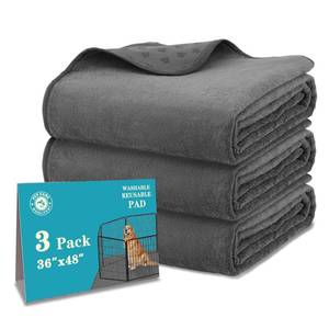 lot 1167 image: Bunlitent Washable Pee Pads for Dogs, 36 x 48, Gray, 3 Packs, Quick-Dry