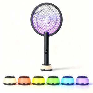 lot 1174 image: YISSVIC Electric Fly Swatter Bug Zapper Racket Dual Modes (Black Beige)