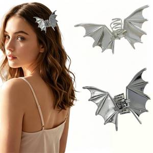 lot 2007 image: 2PCS Gothic Bat Wings Hair Claw Clips Metal Vampire Hair Accessories for Thin Thick Hair,2 Colors Costume Parties Bat Claws clip for Women Updos & Braids