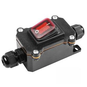lot 2008 image: Feloako Waterproof Inline Cord Switch DPST 12V-24V110V-250V ACDC Rocker Switch On Off Outdoor Toggle Switch with Red LED & Two-Side Entry