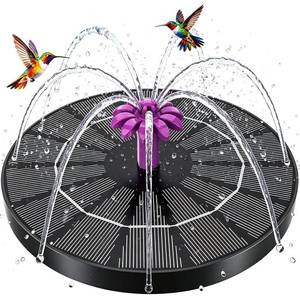 lot 2015 image: Solar Fountain for Bird Bath 4W Solar Powered Water Fountain Pump Outdoor Water Fountain with 6 Nozzles for Hummingbirds, Garden, Pool, Pond