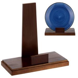 lot 2039 image: Weysat 6 Inch Wooden Plate Stand for Display with Square Base Easel