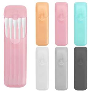 lot 2042 image: ReignSword 2 Pack Travel Cotton Swab Holder, Portable Qtip Storage Case with Dustproof Lid, Small Clear Plastic Container for Dental Floss & Hair Ties