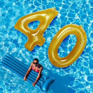lot 2074 image: HyDren 40 Pack Inflatable Number 30 Pool Float 48 Inch Giant, Gold