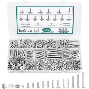 lot 2075 image: 552 Pcs Metric Screws Nuts and Bolts Assortment Kit, M3 M4 M5 M6 Set Screws