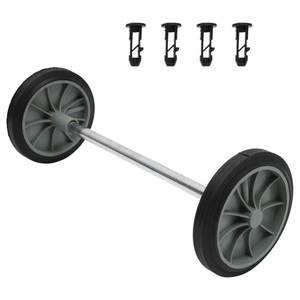 lot 2078 image: Cabilock Trash Can Wheels Replacement Kit with 18.8 Hollow Shaft,2Pcs 7 Inch Plastic Garbage Bin Wheels with 1.2 Hollow Axle Hole for Outdoor Trash Can Repair, Waste Bin Parts for Home and Office