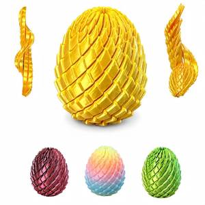 lot 2085 image: JimSeiSei 3D Printed Fidget Toy, Twisty Dragon Eggs, Spiral Slippery Egg Fidget Toy, Stress Relief Sensory Desk Toy for Adults and ADHD, Rotating Focus Anxiety Relief Pocket Toy (Gold)