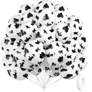 lot 2101 image: A 12inch Cow Print Latex Balloons with Animal Print Balloons