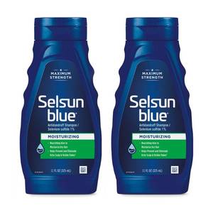 lot 2121 image: Selsun Blue Moisturizing Anti-dandruff Shampoo with Aloe, 11 fl. oz., Selenium Sulfide 1% (Pack of 2)