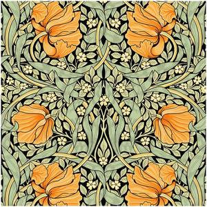 lot 2130 image: HAOKHOME William Morris Style Peel and Stick Wallpaper Art Deco Wall Paper