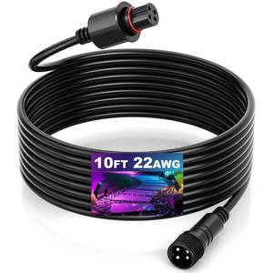 lot 2133 image: Outdoor 10FT Flood Lights Extension Cord��4Pin Waterproof Connector��Extend Your for Go-vee Outdoor Flood Lights 2 H7058 H7057 - Weatherproof