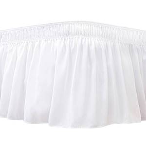 lot 2464 image: Wrap Around Queen Size Bed Skirt 18 Inch Drop-Elastic Dust Ruffle White