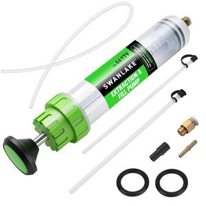 lot 2475 image: SWANLAKE 200cc Fluid Extractor & Fill Pump, Automotive Fluid Pump Extractor, Oil Change Pumps with 23 Long Hose, 2PCS 12 Extension Tubes, Suction Pumps for Lawn Mowers Cars