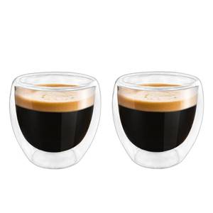 lot 2479 image: Double Wall Expresso Cups (Set of 2), 3 Ounce Glass Espresso Mugs - Clear, Double Walled, Insulated, Small Demitasse Cups for Espresso Machine - Microwave Safe