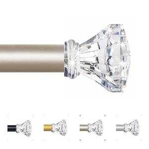 lot 3870 image: TVWOO Acrylic Crystal Champagne Curtain Rod 18-45,Bling Diamond Finials